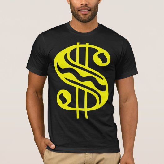 T-shirt Panneau dollar - Jaune (Devant)