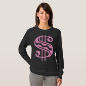T-shirt Panneau Dollar - Rose (Devant entier)