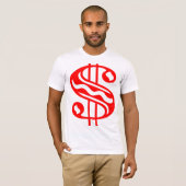 T-shirt Panneau dollar - Rouge (Devant entier)