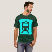 T-shirt Panneau du train - Cyan (Devant entier)