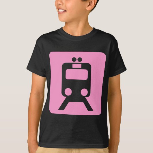 T-shirt Panneau du train - Rose (Devant)