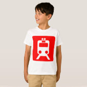 T-shirt Panneau du train - Rouge (Devant entier)