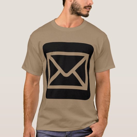 T-shirt Panneau Enveloppe - Noir (Devant)