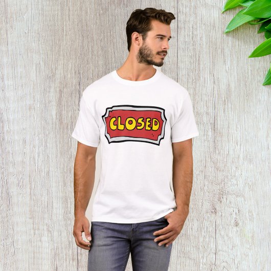 T-shirt Panneau Fermé Jaune Et Rouge