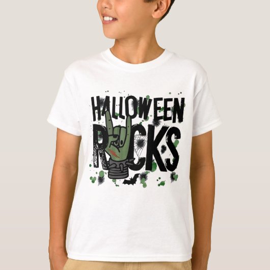 T-shirt Panneau Halloween déchire (Devant)