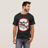 T-shirt Panneau interdit, Panneau de poisson, Mer, Enseign (Devant entier)