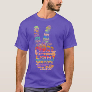 T-shirt Panneau Peace Hand Design graphique