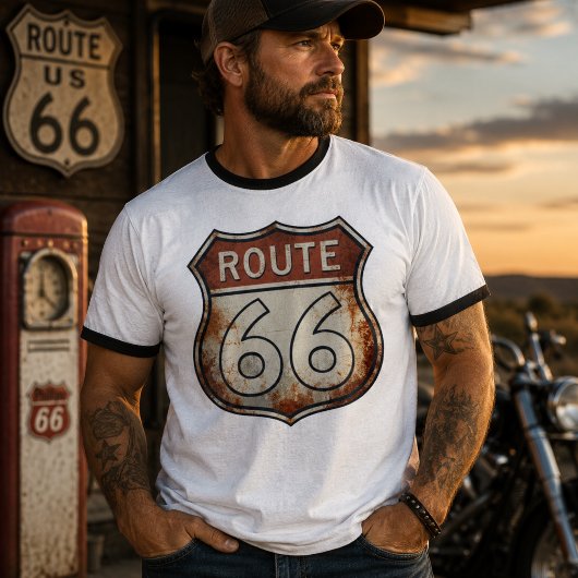 T-shirt Panneau rouillé de la route 66