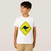 T-shirt panneau routier australien kangourou australie (Devant entier)