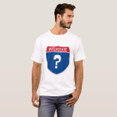 T-shirt Panneau routier avec un point d'interrogation. Per (Devant entier)