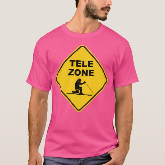 T-shirt Panneau routier de la zone de ski de télémark (Devant)