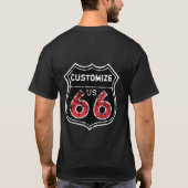 T-shirt Panneau routier de l'itinéraire 66 customisé avec (Dos)