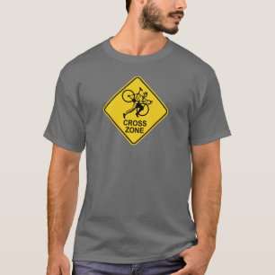 T-shirt Panneau routier de zone de Cyclocross