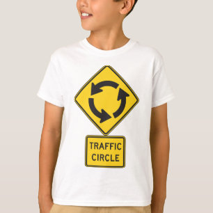T-shirt Panneau routier rond-point jaune diamant
