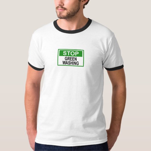 T-shirt Panneau Stop au Greenwashing (Devant)