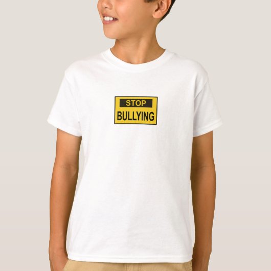 T-shirt Panneau Stop au Harcèlement jaune (Devant)