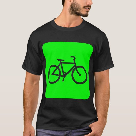 T-shirt Panneau vélo - Vert (Devant)