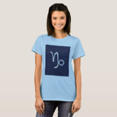 T-shirt Panneau Zodiac Capricorne d'argent Style Carbone b (Devant entier)