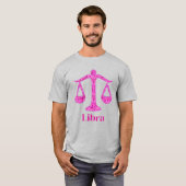 T-shirt Panneau Zodiac pour Libra en Magenta et rose (Devant entier)