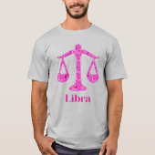 T-shirt Panneau Zodiac pour Libra en Magenta et rose (Devant)