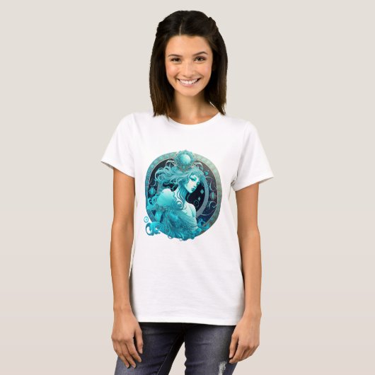 T-shirt Panneau Zodiaque Aquarius Conception de la sublima (Devant entier)