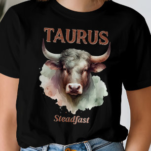 T-shirt Panneau Zodiaque Taurus Steadfast Watercolor Bull