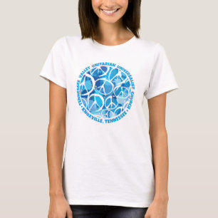 T-shirt Panneaux de paix TVUC dans les tons bleus