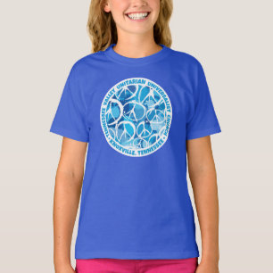 T-shirt Panneaux de paix TVUC dans les tons bleus
