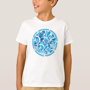T-shirt Panneaux de paix TVUC dans les tons bleus