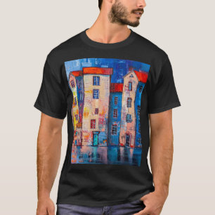 T-shirt Panorama coloré de rue impressionniste Art