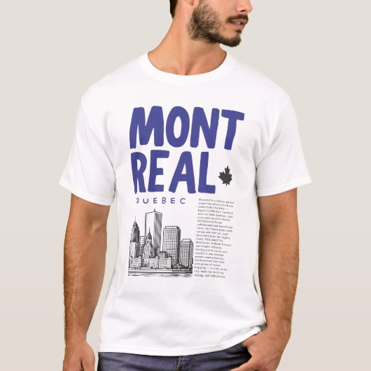 T-shirt panorama de Montréal Québec Canada (Devant)