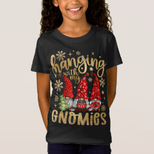 T-Shirt Panser Avec Mes Gnomies Père Noël Mignonne Gnome N