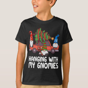 T-shirt Panser avec mes nanas Noël Père Noël Rouge Gnome
