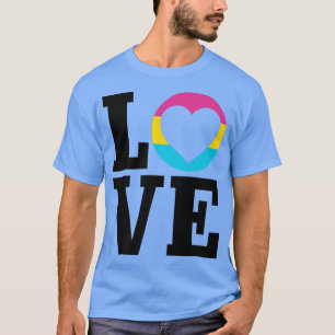 T-shirt Panseual Drapeau Coeur AMOUR LGBTQ Queer Pan Pride