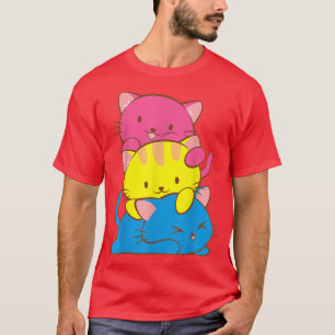 T-shirt Panseual Kawaii Chat Anime, Pan Pride Art Mignon