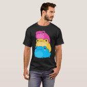 T-shirt Pansexual Drapeau Couleur Grenouilles Subtil Pan P (Devant entier)