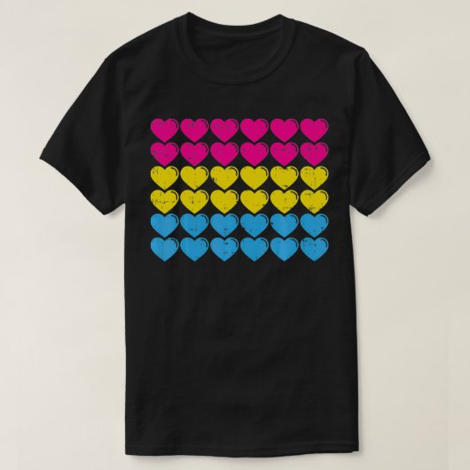T-shirt Pansexual Fierté Drapeau Coeurs Aimer mignon Pan D (Design devant)