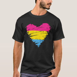 T-shirt Pansexual Heart Scribble Cute Love Pan Pride Flag
