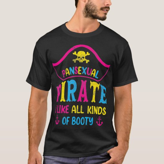 T-shirt Pansexual Pride Pirate LGBTQ Mois Pans Couleur du  (Devant)