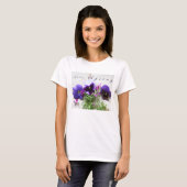 T-shirt Pansies, lobélie sur l'ancienne écriture (Devant entier)