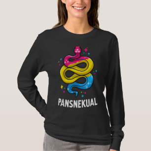 T-shirt Pansnekual Pansexual Pride Snake Pan Couleur drape