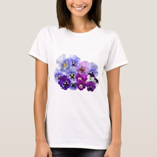 T-shirt Pansy Isolated Violet Nature Flower Violet Family. (Devant)