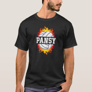 T-shirt Pansy Name Volleyball Player Girls Ball et Net Sp