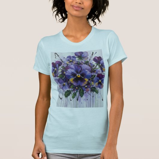 T-shirt Pansy Poem-Abstract Bloom (Devant)
