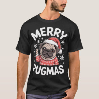 T-shirt Pantalon de Noël pour chien Santa Pug Merry Pugmas