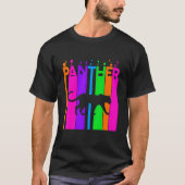T-shirt Panther Animal Rainbow Bubble with Silhouette (Devant)