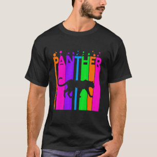T-shirt Panther Animal Rainbow Bubble with Silhouette
