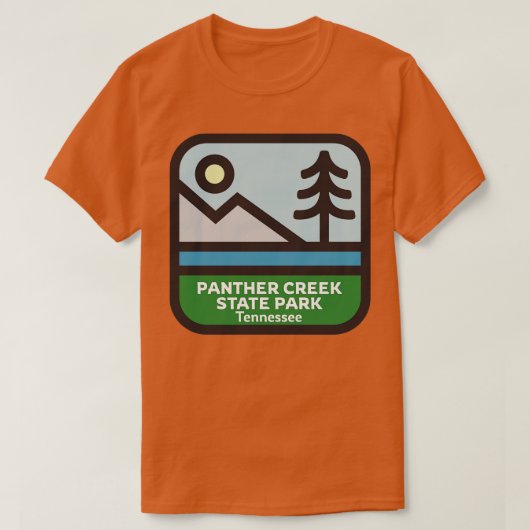 T-shirt Panther Creek State Park Tennessee Simple Line Art (Design devant)