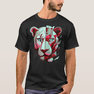 T-shirt Panther Géométrique Visage Fendu Art Moderne