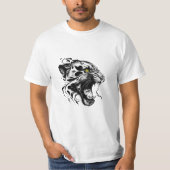 T-shirt Panther Wild Animal Nature Illustration Art tatoua (Devant)